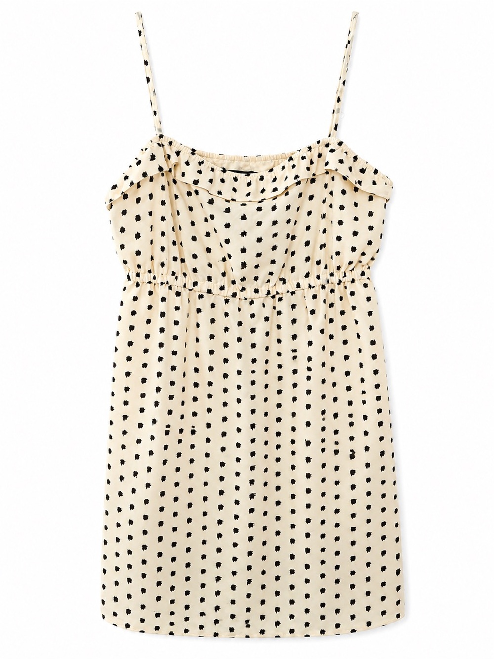 J.Crew Black & Ivory Abstract Dot Ruffle Dress – Size Medium